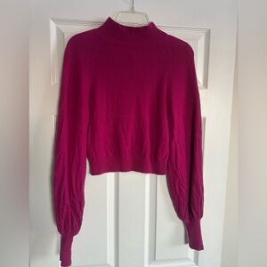 BCBG Maxazria Women's fuchsia bell-sleeve sweater